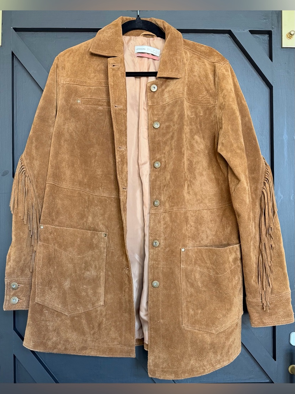 Anthropologie Pilcro Danae Fringed Suede Jacket in Brown, Size Large - Picture 4 of 12